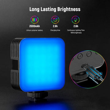 NEEWER RGB61 Magnetic Video Light 360° Full Color LED Camera Light with 3 Cold Shoe Mounts CRI 97+ 20 Scene Modes 2500K-8500K 2000mAh Rechargeable Mini Portable Photography Light - Imported from UK